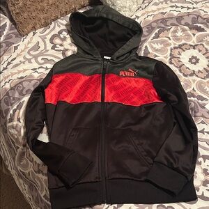 Puma Kids Black and Red Hoodie Jacket size medium 10-12